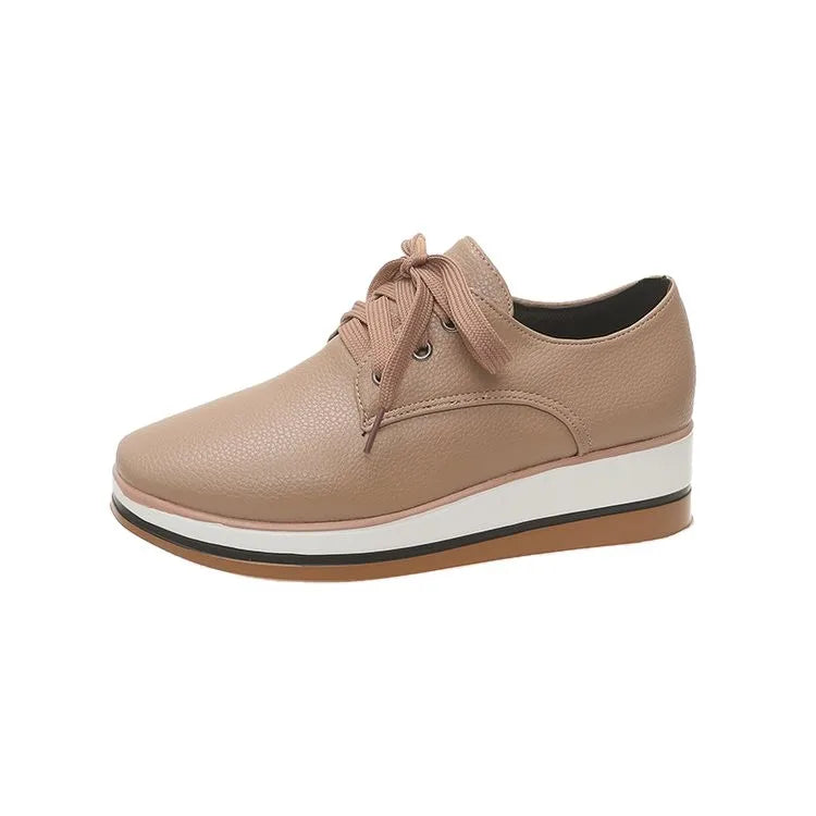 Paloma  | Britischer Stil Dicke Plattform Gestreifte Flatform Wasserdichte Schuhe