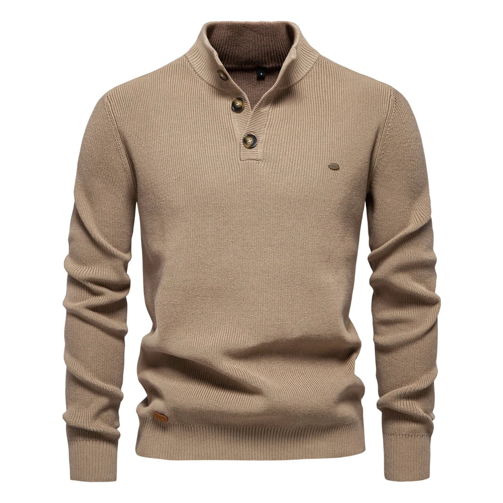 Benenas | Herrenpullover mit Knopfdesign