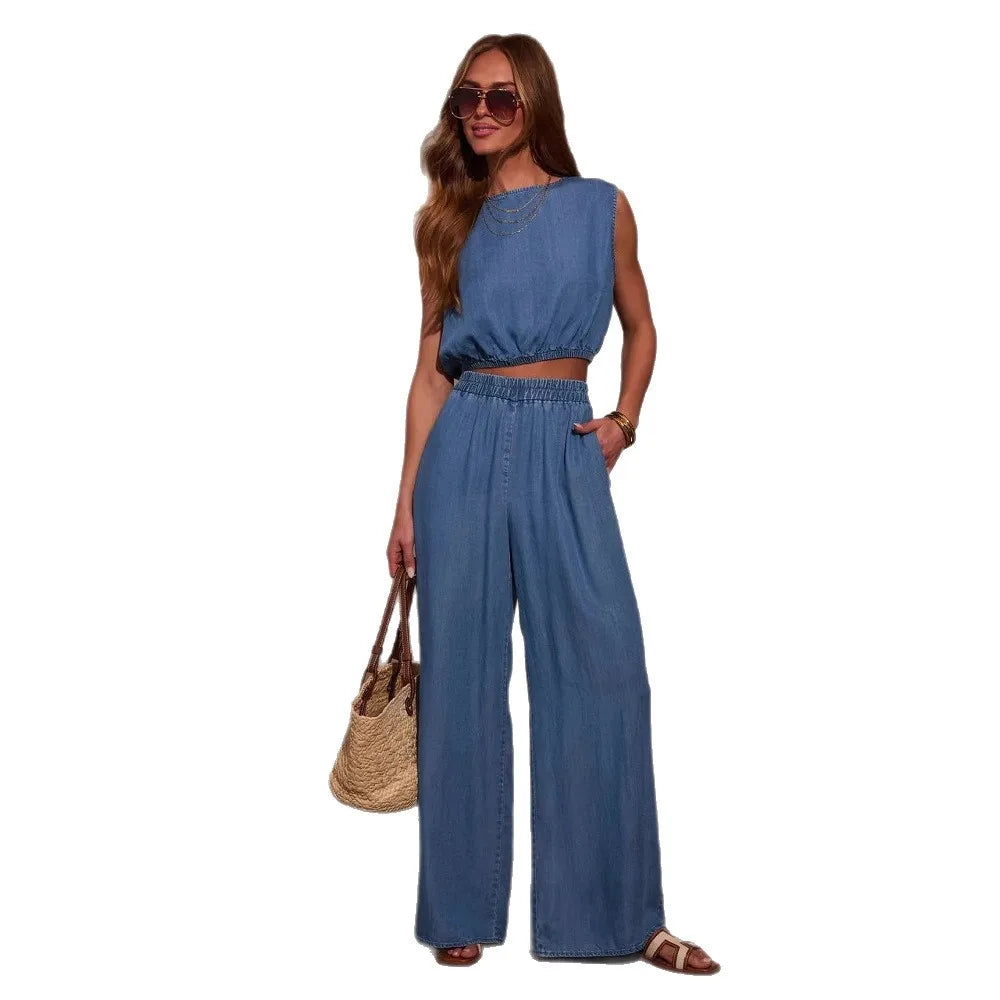 Isadora | Set mit Crop Top und Hose mit Gummibund