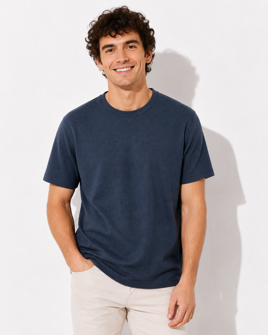 Wabenlook Herren Polo-Shirt