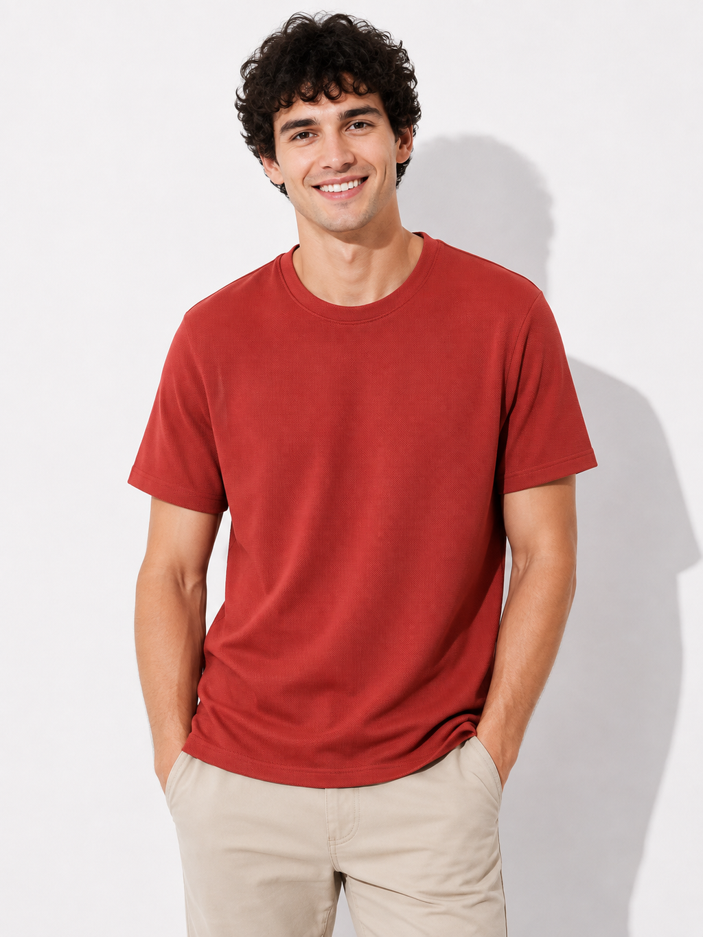 Wabenlook Herren Polo-Shirt