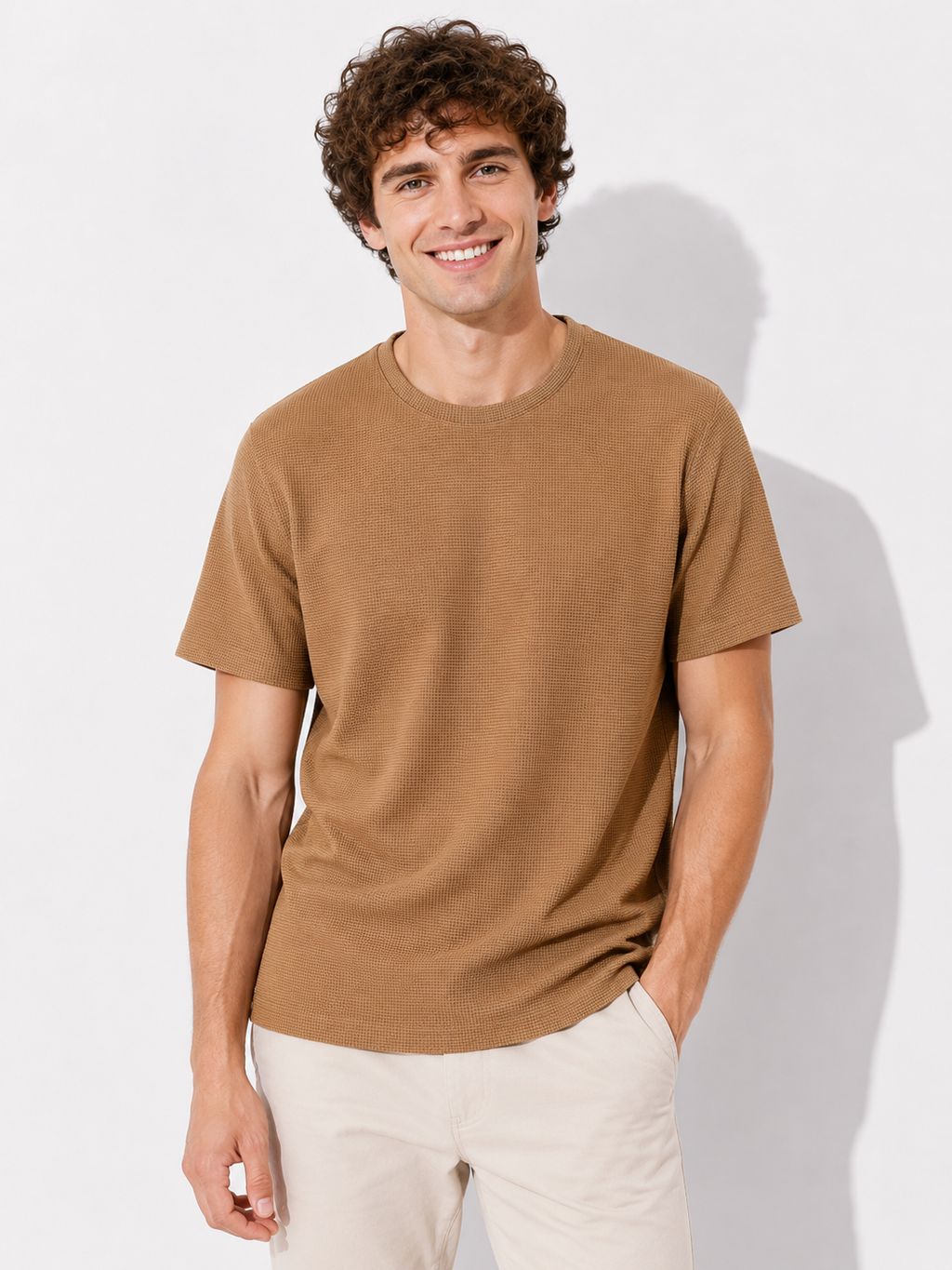 Wabenlook Herren Polo-Shirt
