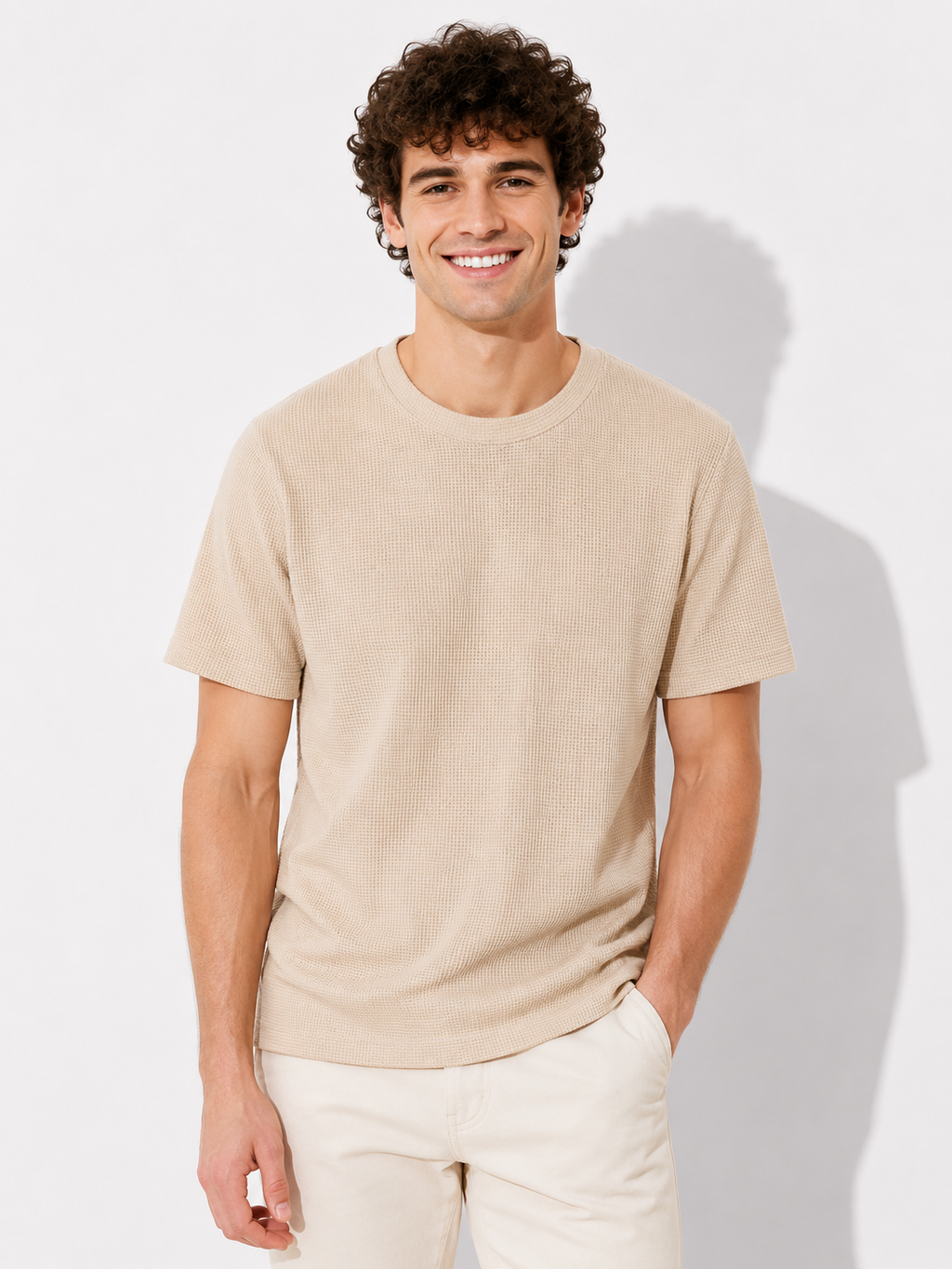 Wabenlook Herren Polo-Shirt