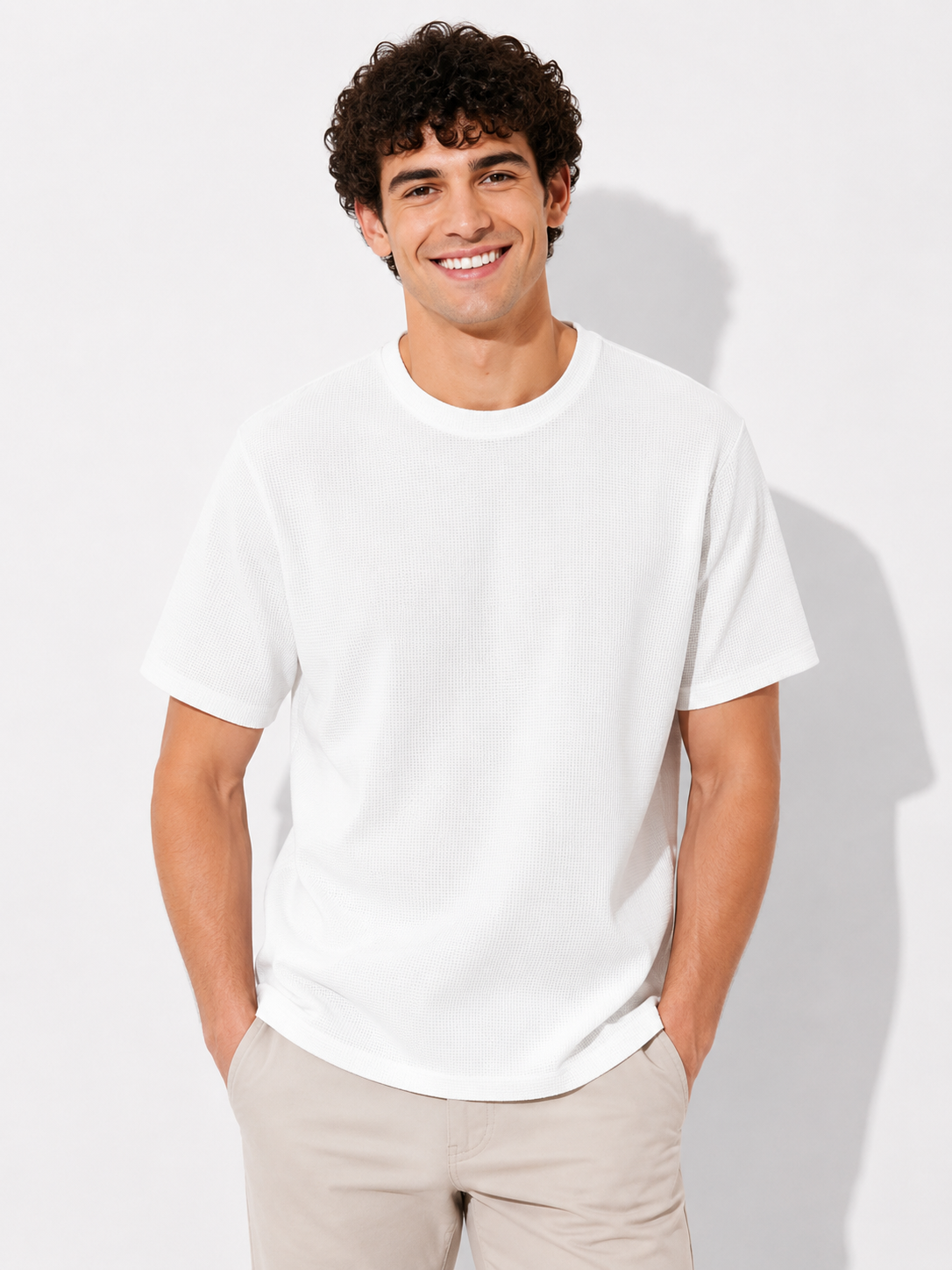 Wabenlook Herren Polo-Shirt