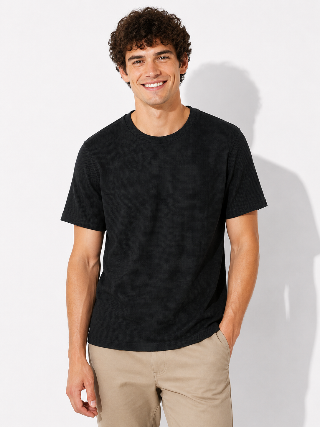 Wabenlook Herren Polo-Shirt
