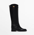 Lia Stilvolle Kniehohe Stiefel mit Blockabsatz