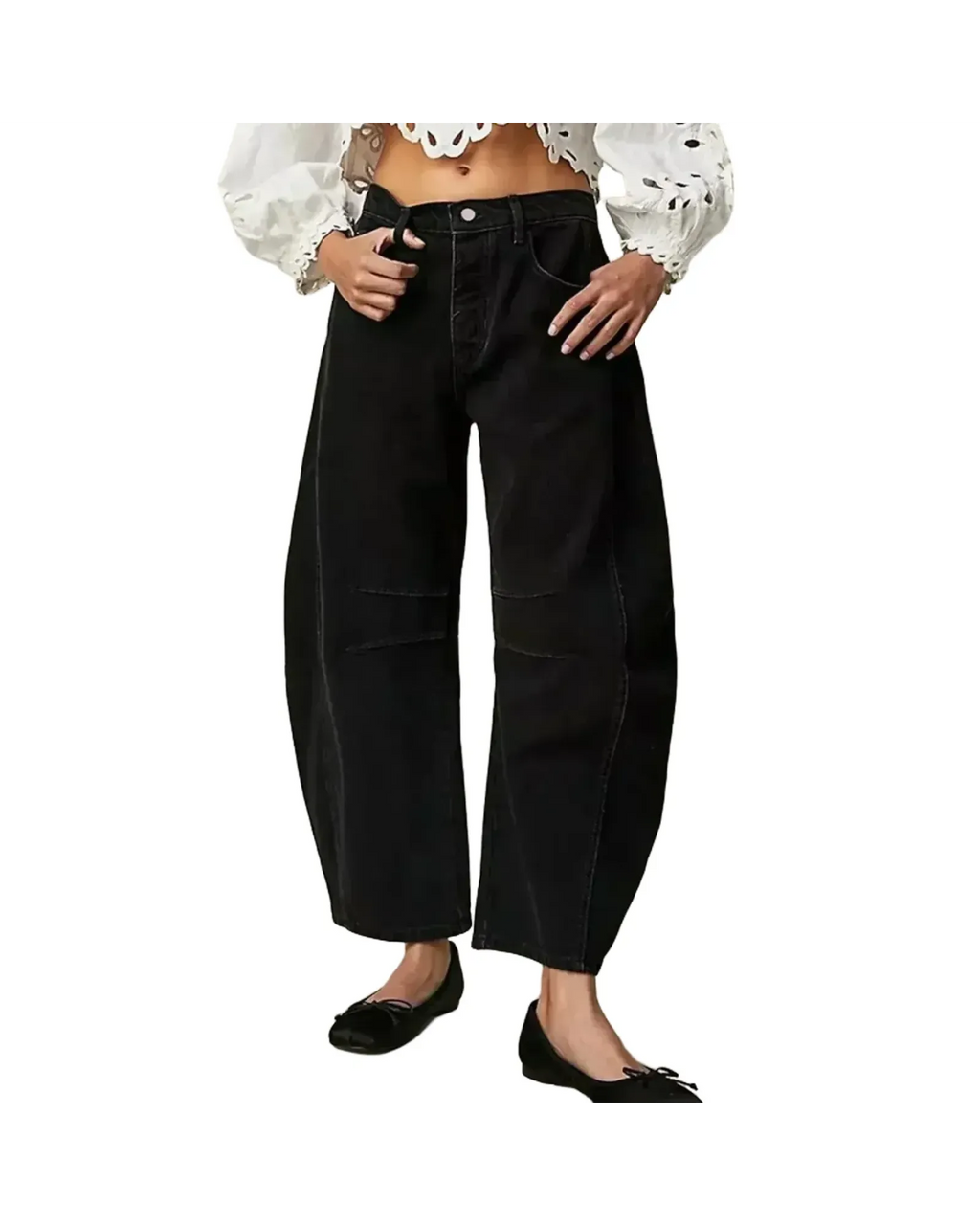 Damen Jeans mit weitem Bein und klarer Silhouette Büro & Freizeit