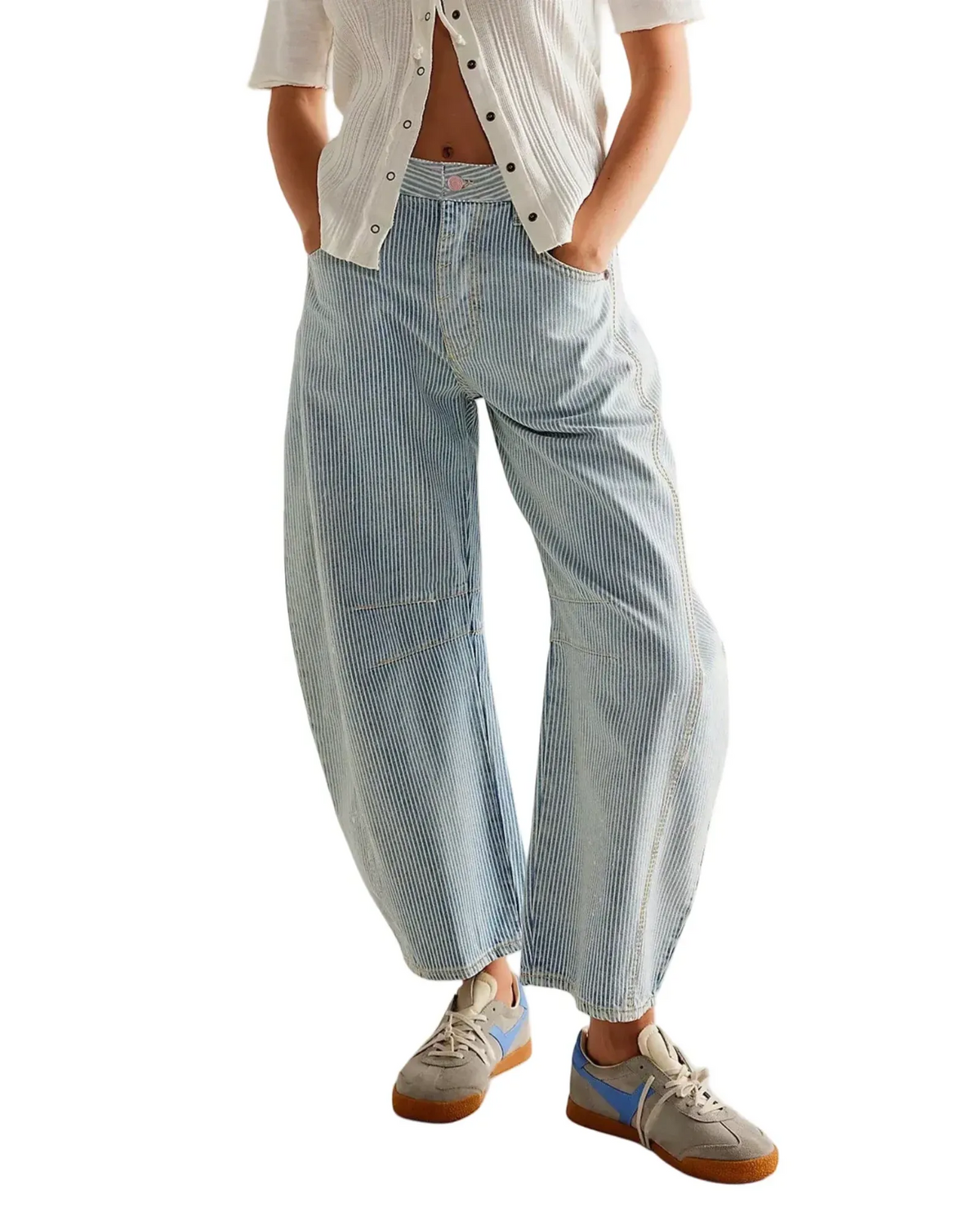 Damen Jeans mit lockerer Passform und atmungsaktivem Stoff für Sommer & Freizeit