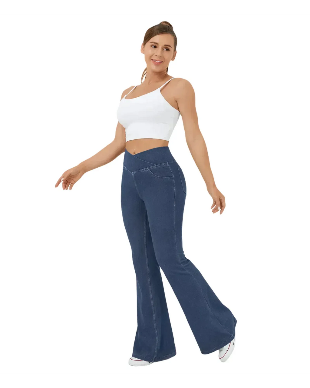 Damen Jeans mit ausgestelltem Bein und bequemem Sitz