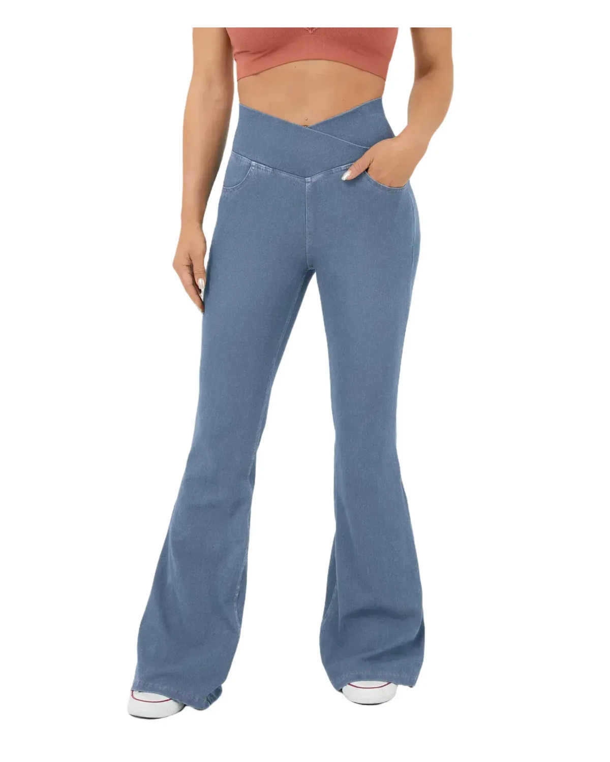 Damen Jeans mit ausgestelltem Bein und bequemem Sitz