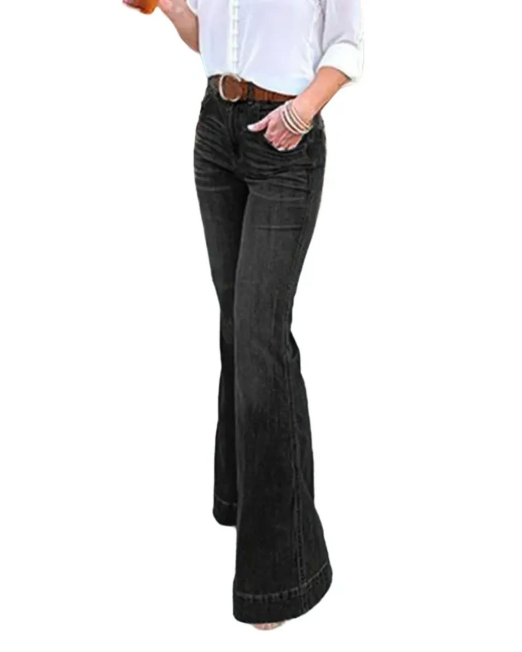 Damen Jeans im Vintage-Stil mit geradem Schnitt für Freizeit & Arbeit
