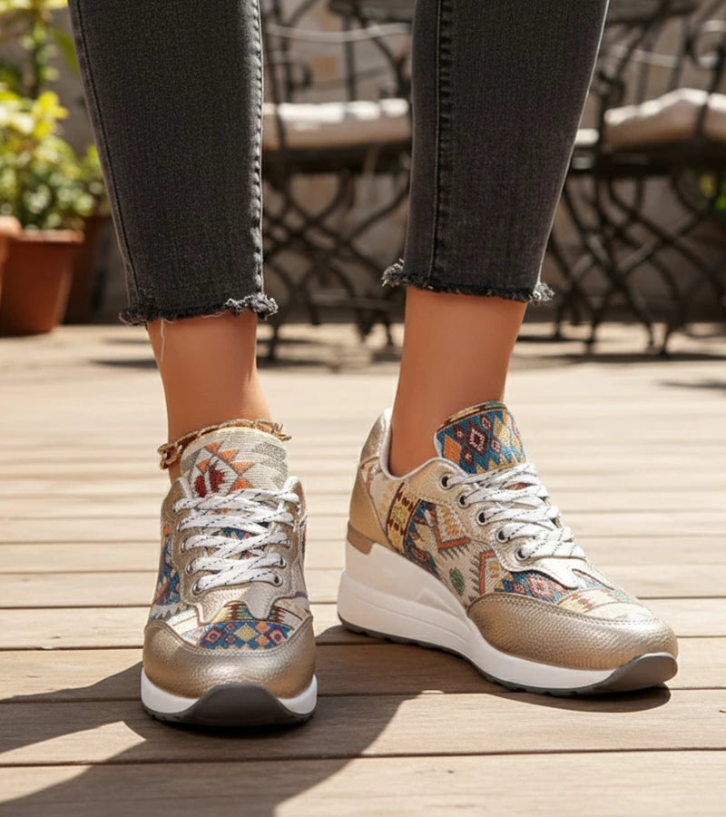 Znaya™ Boho Turnschuhe Mit Geometrischem Schnürdesign