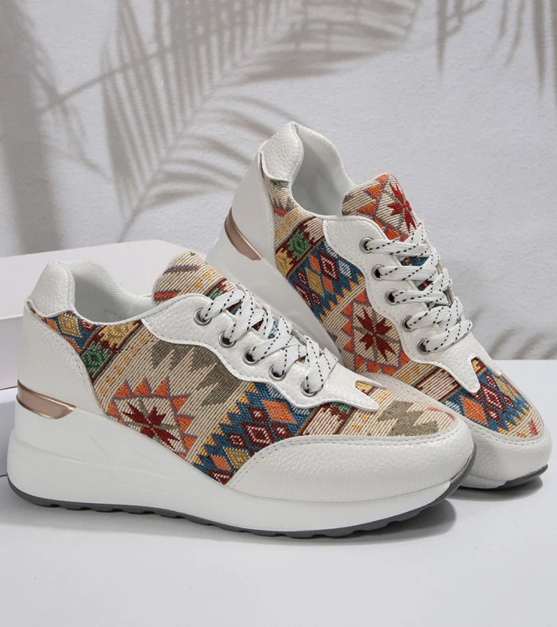 Znaya™ Boho Turnschuhe Mit Geometrischem Schnürdesign
