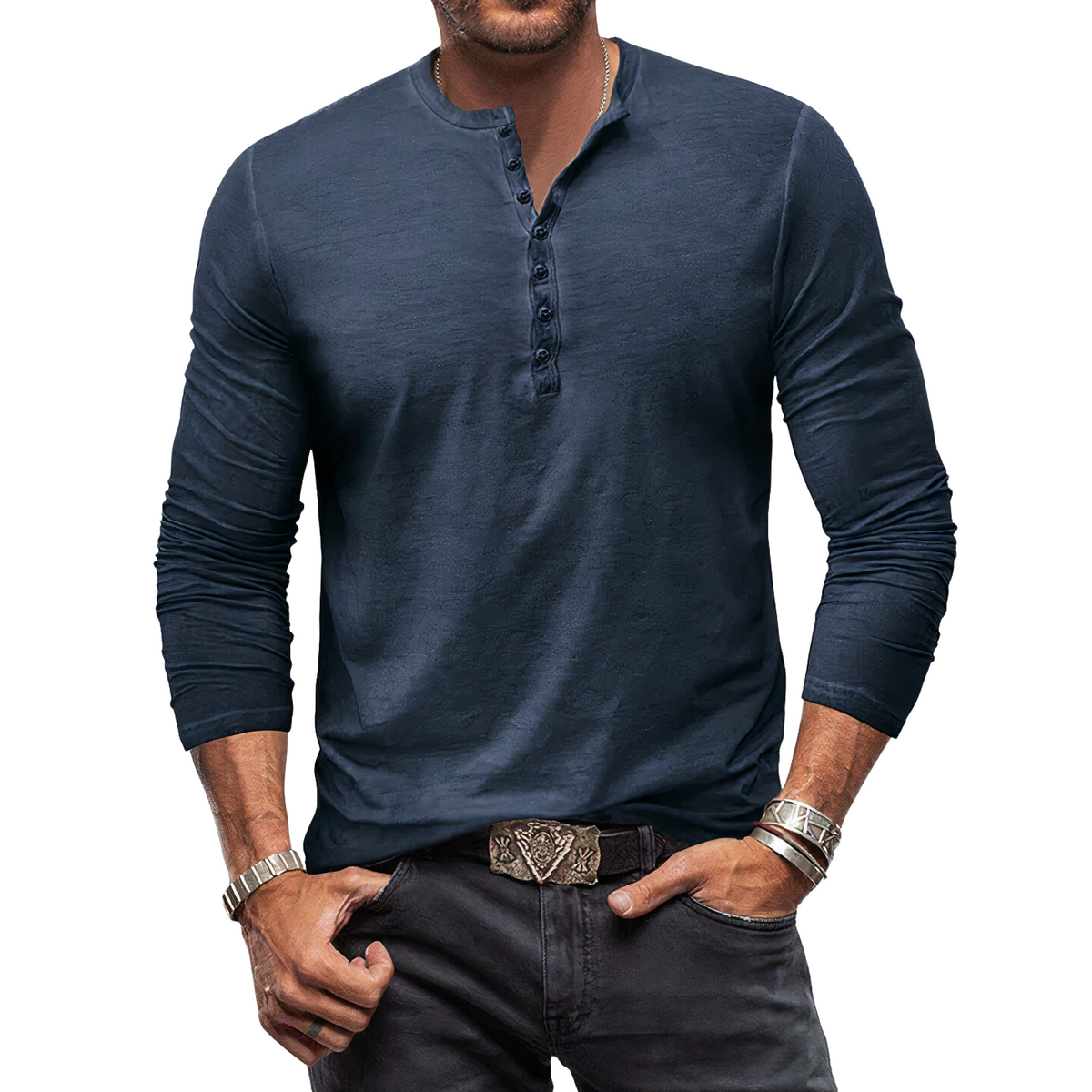Kaloan | Naturzug Herren Langarmshirt