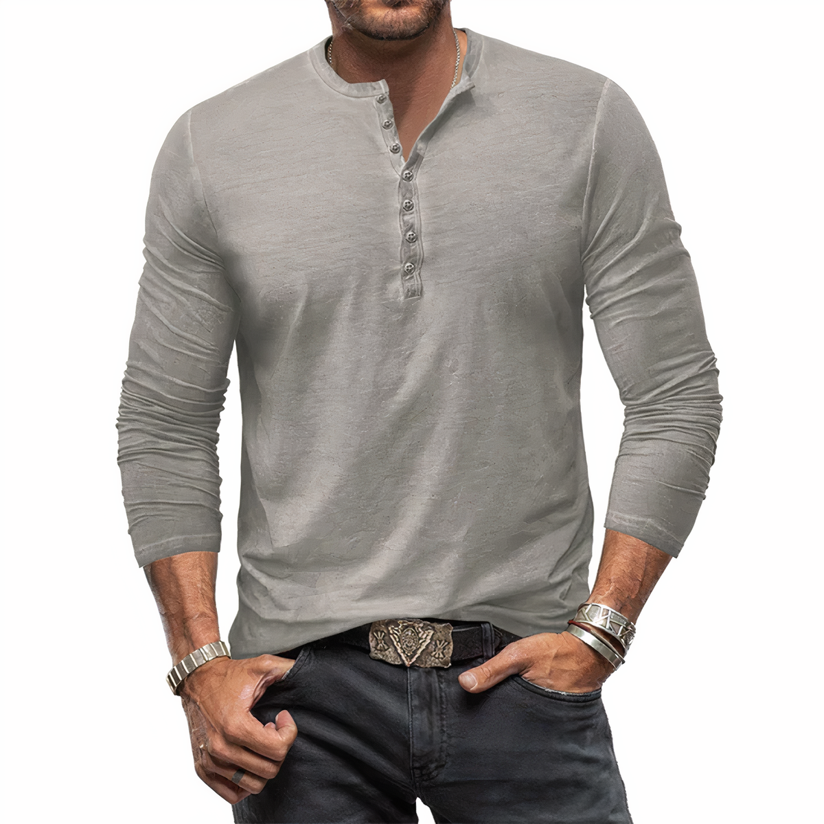 Kaloan | Naturzug Herren Langarmshirt