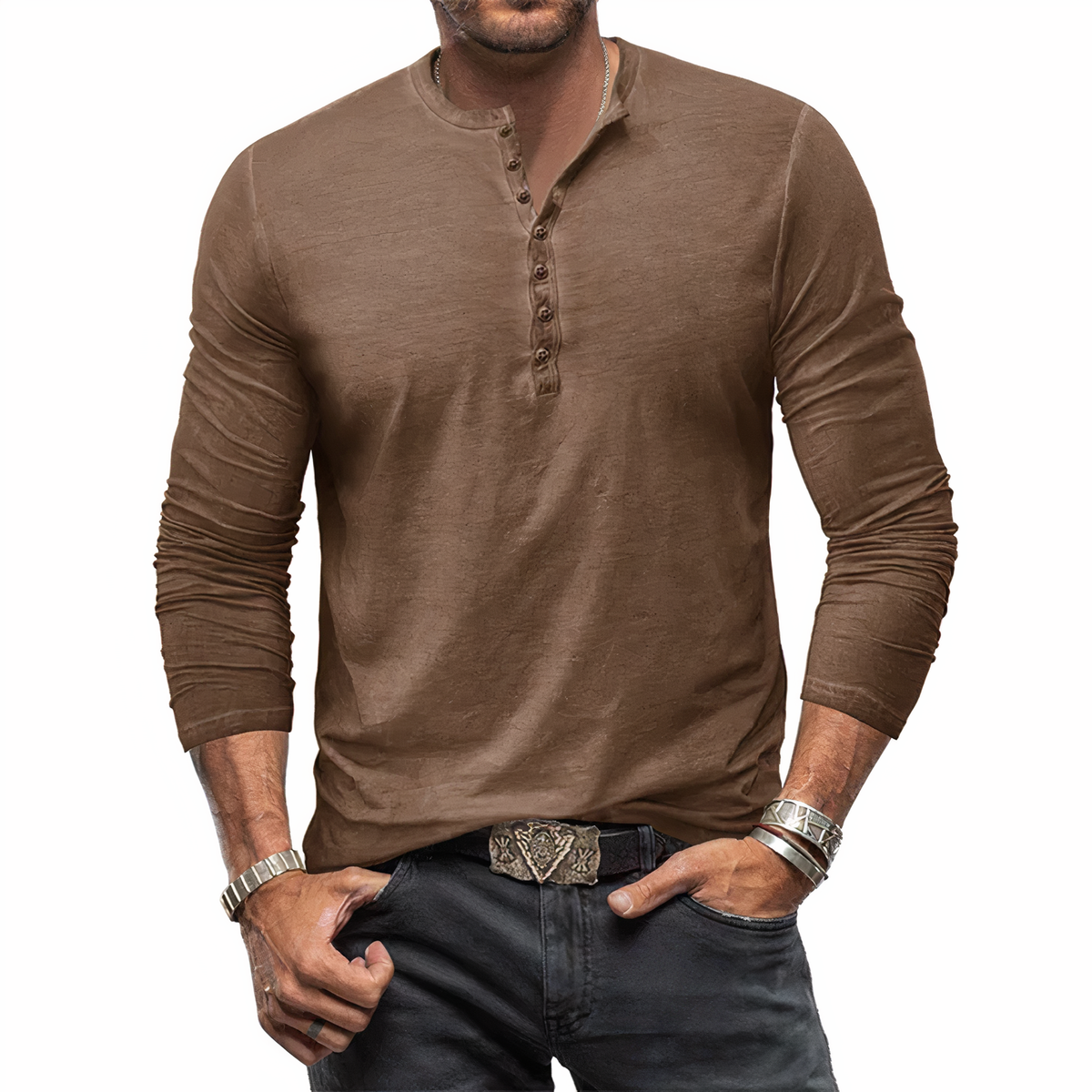 Kaloan | Naturzug Herren Langarmshirt