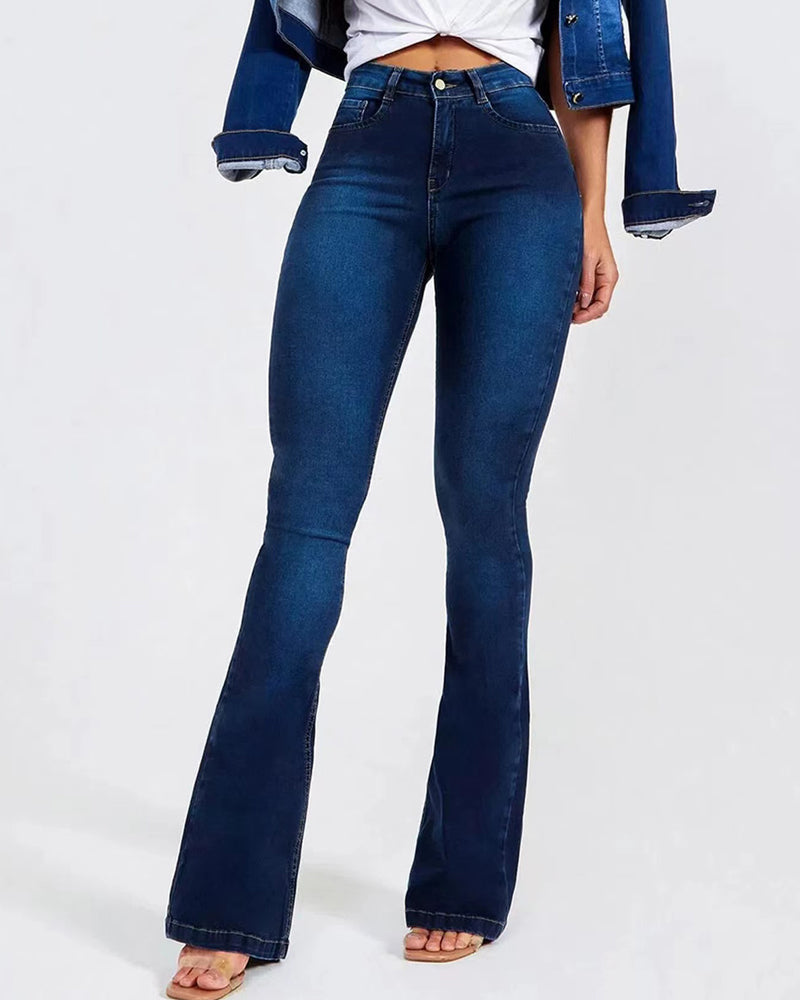Damen Enganliegende Bootcut-Jeans