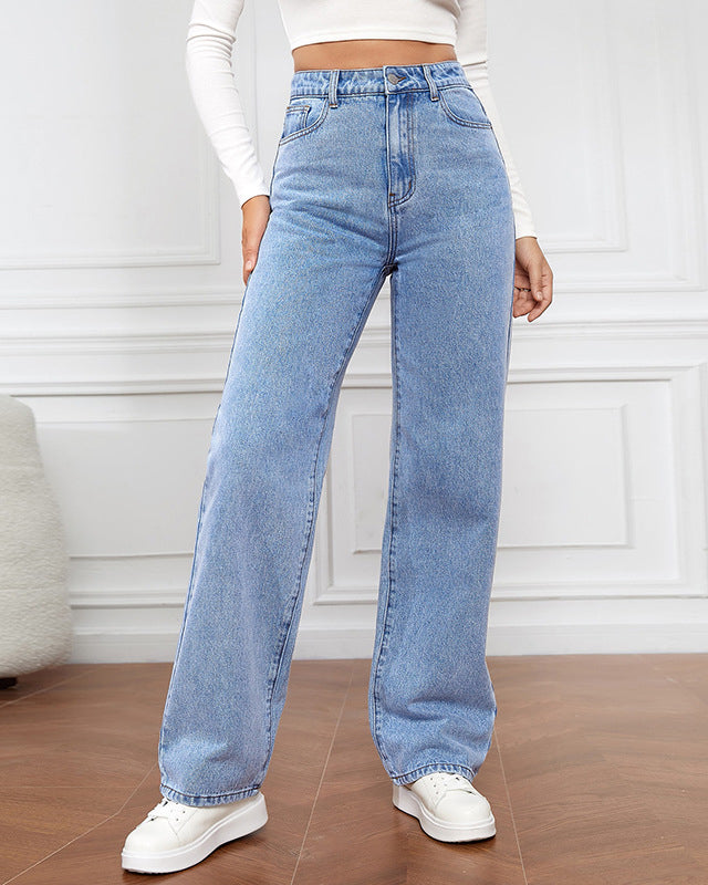 Damen Gerade Geschnittene Jeans