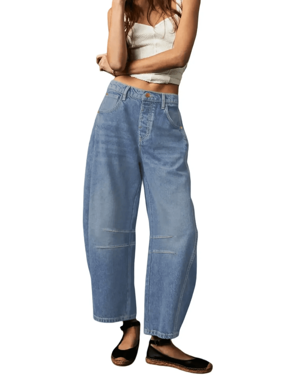 Damen Jeans mit lockerer Passform und atmungsaktivem Stoff für Sommer & Freizeit