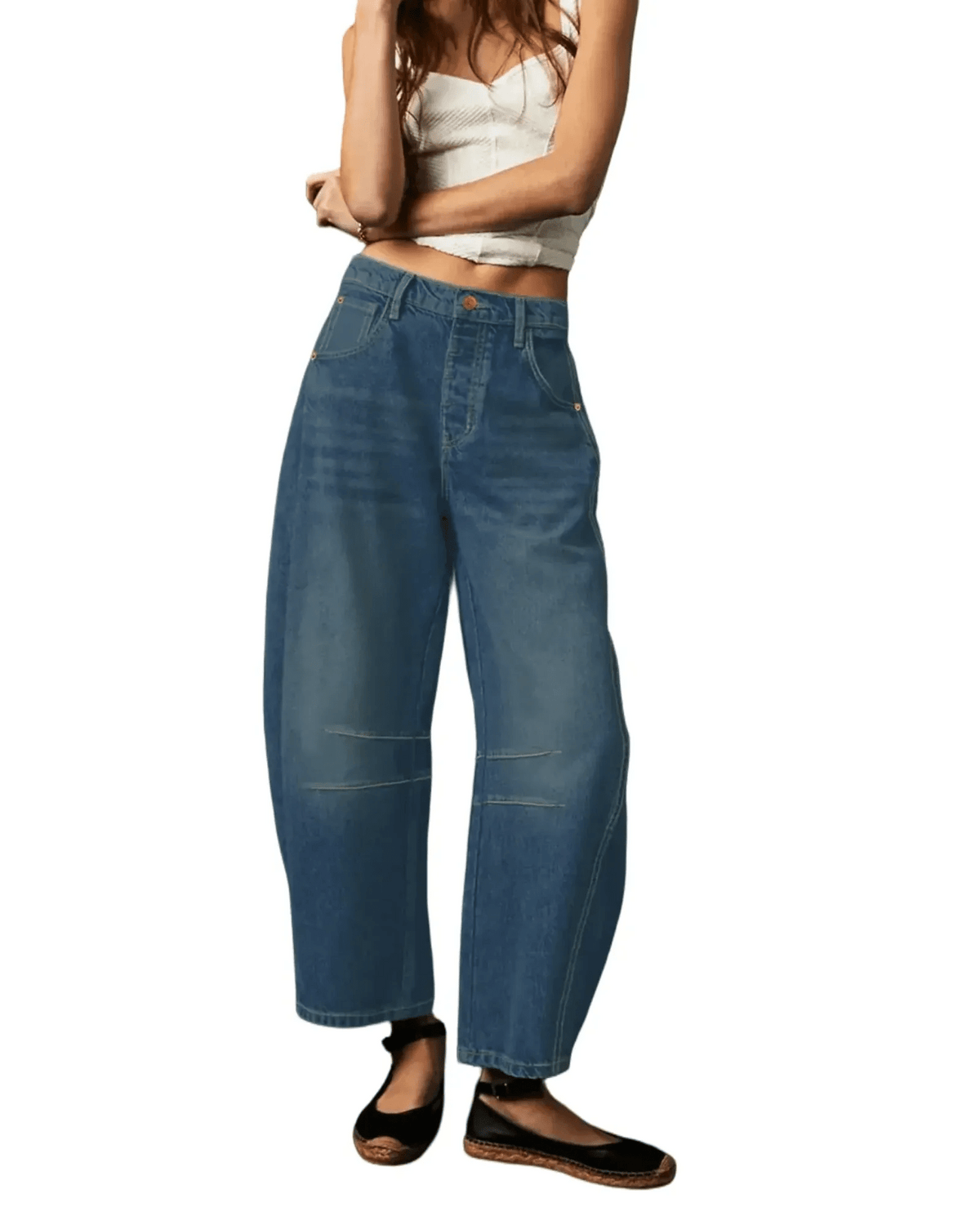 Damen Jeans mit lockerer Passform und atmungsaktivem Stoff für Sommer & Freizeit