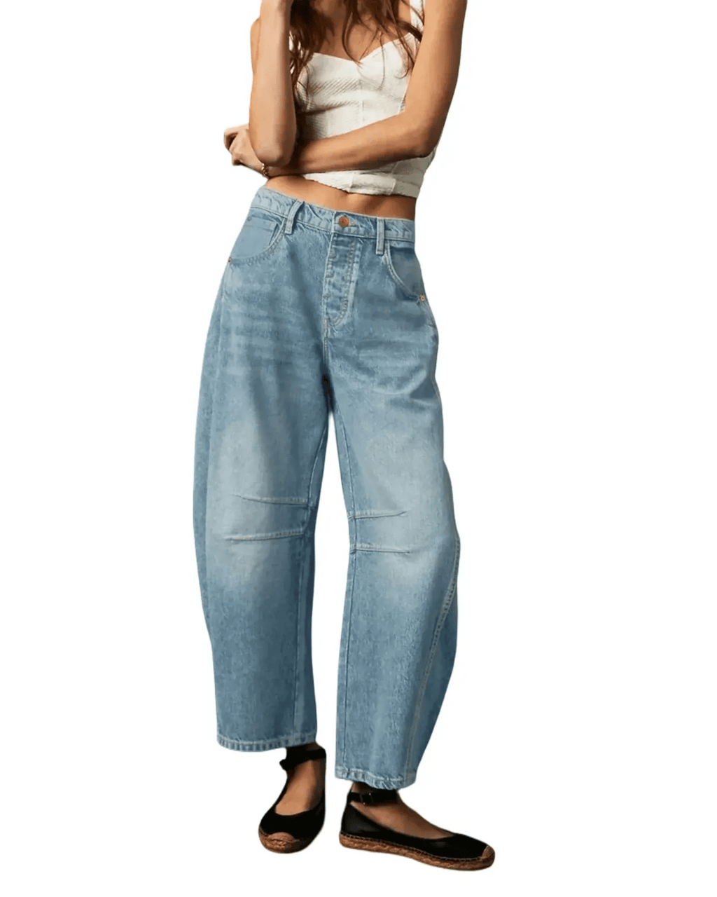 Damen Jeans mit lockerer Passform und atmungsaktivem Stoff für Sommer & Freizeit