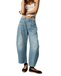 Damen Jeans mit lockerer Passform und atmungsaktivem Stoff für Sommer & Freizeit