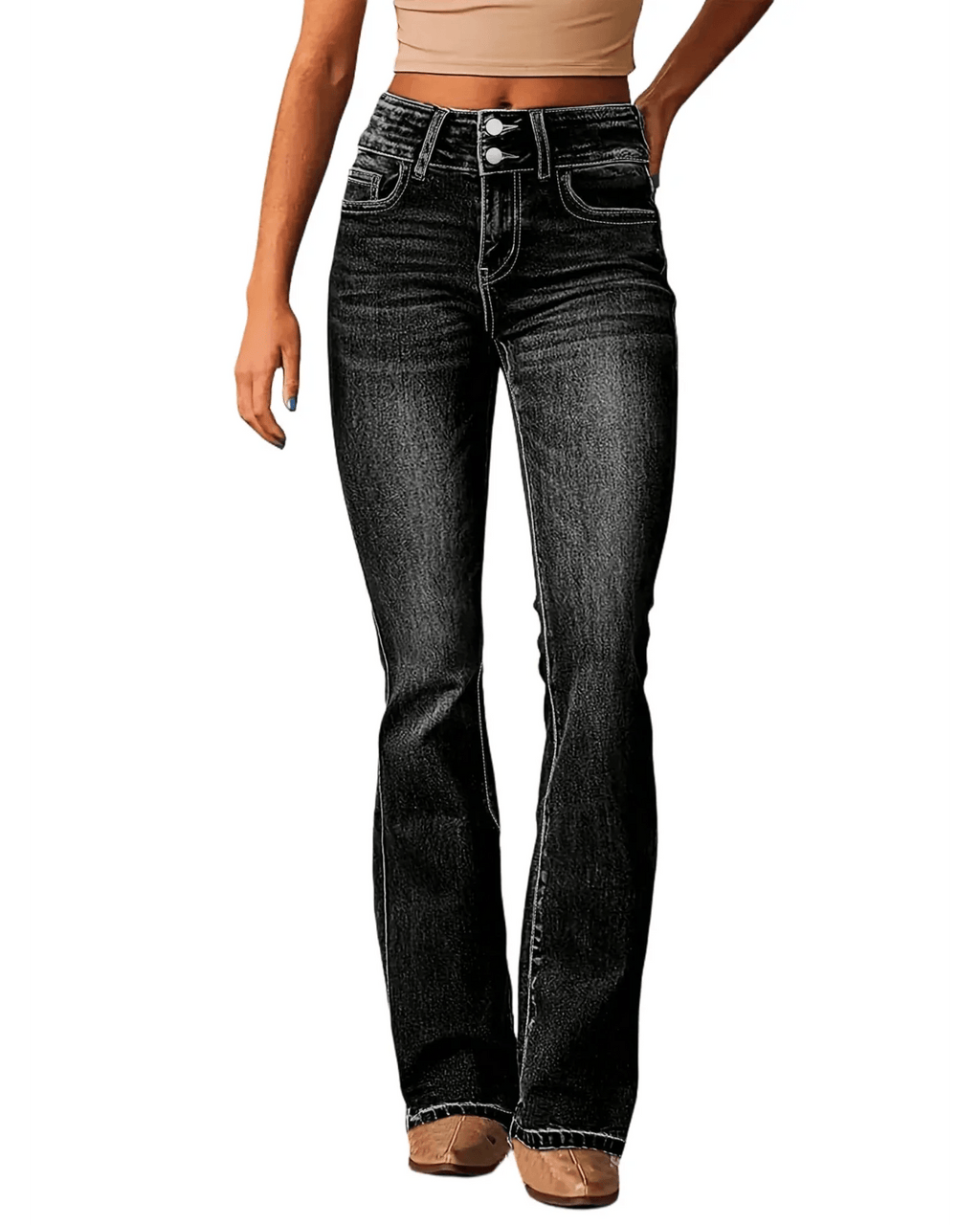 Damen Hose mit weitem Bein im Retro-Stil für Arbeit & Freizeit
