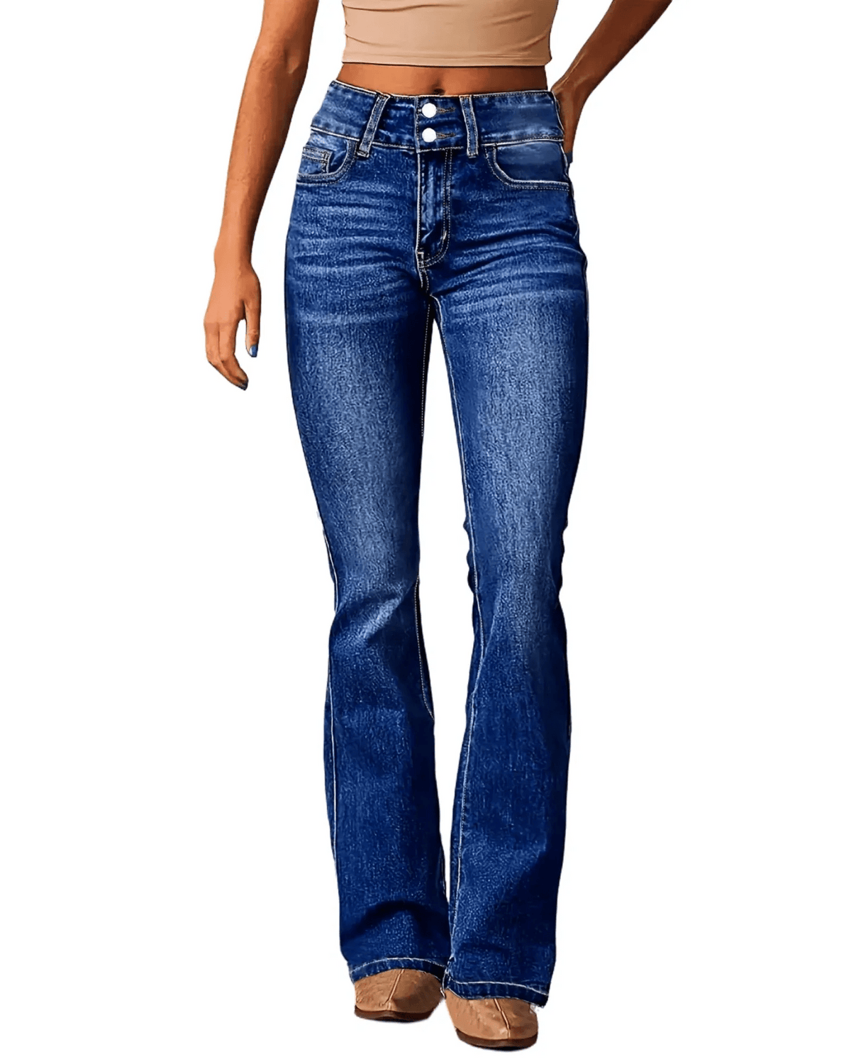 Damen Hose mit weitem Bein im Retro-Stil für Arbeit & Freizeit