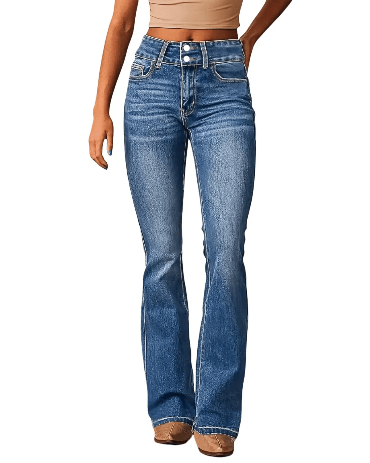 Damen Hose mit weitem Bein im Retro-Stil für Arbeit & Freizeit