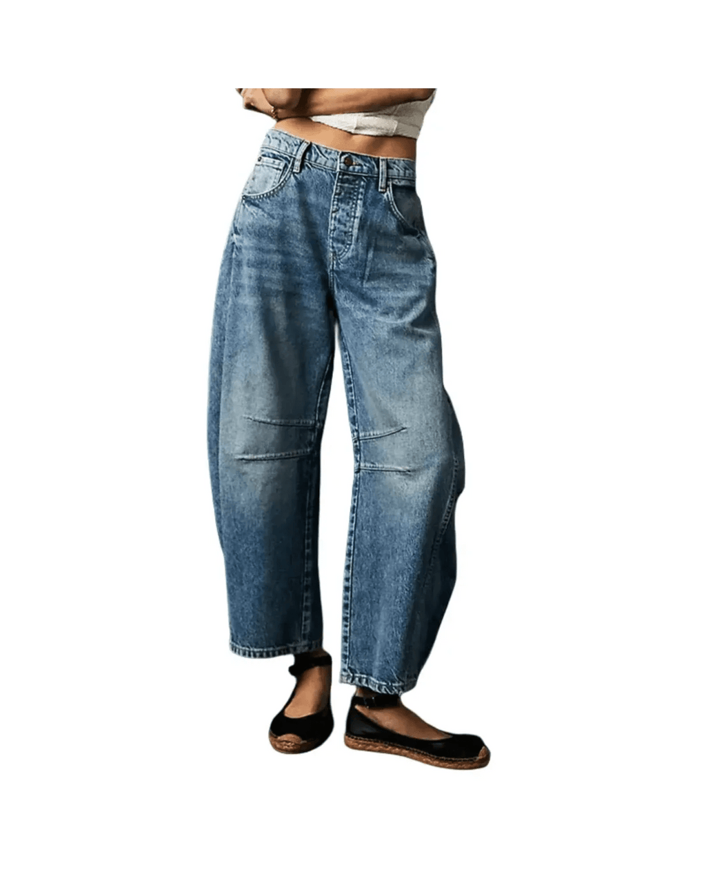 Damen Jeans mit weitem Bein und klarer Silhouette Büro & Freizeit