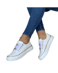 Kaufberg| Damen Sneaker weiß mit goldfarbenem Akzent für Arbeit & Freizeit
