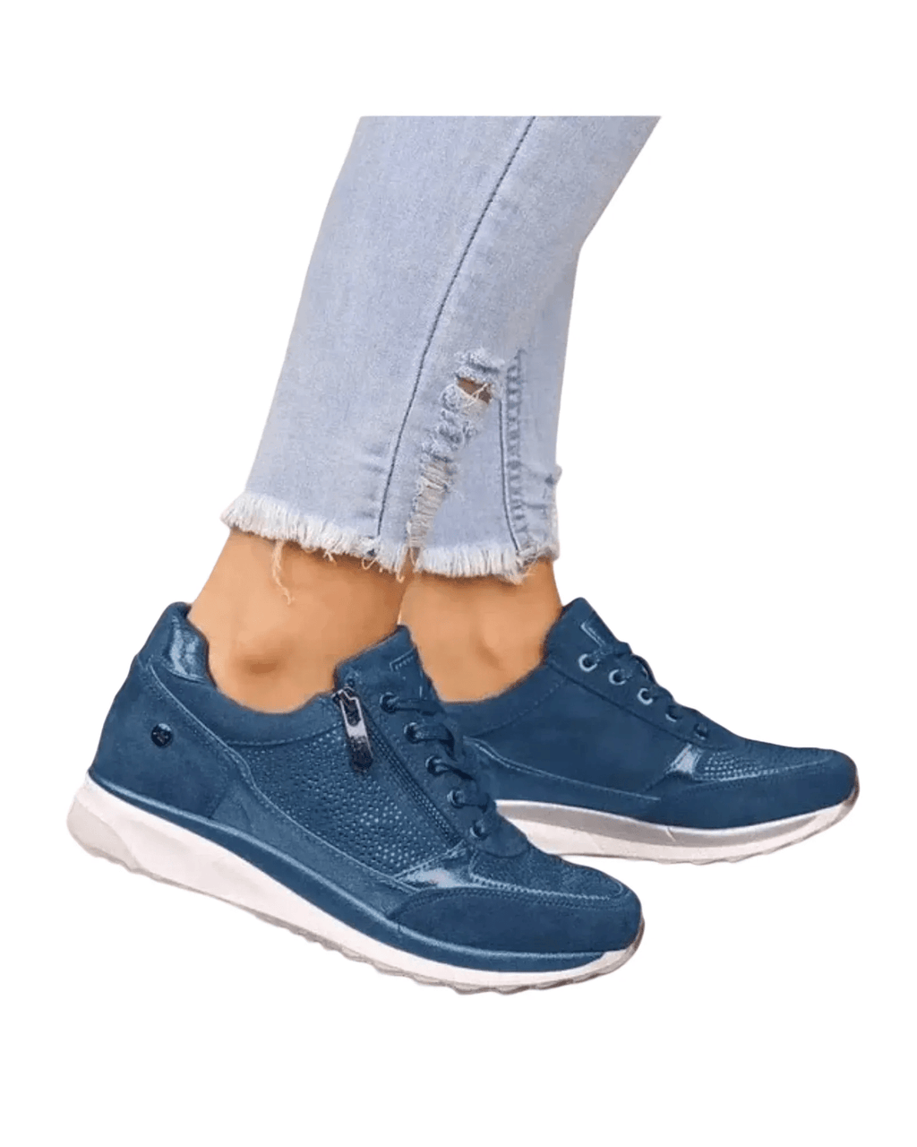 Kaufberg| Damen Sneaker mit Reißverschluss für Freizeit & Arbeit