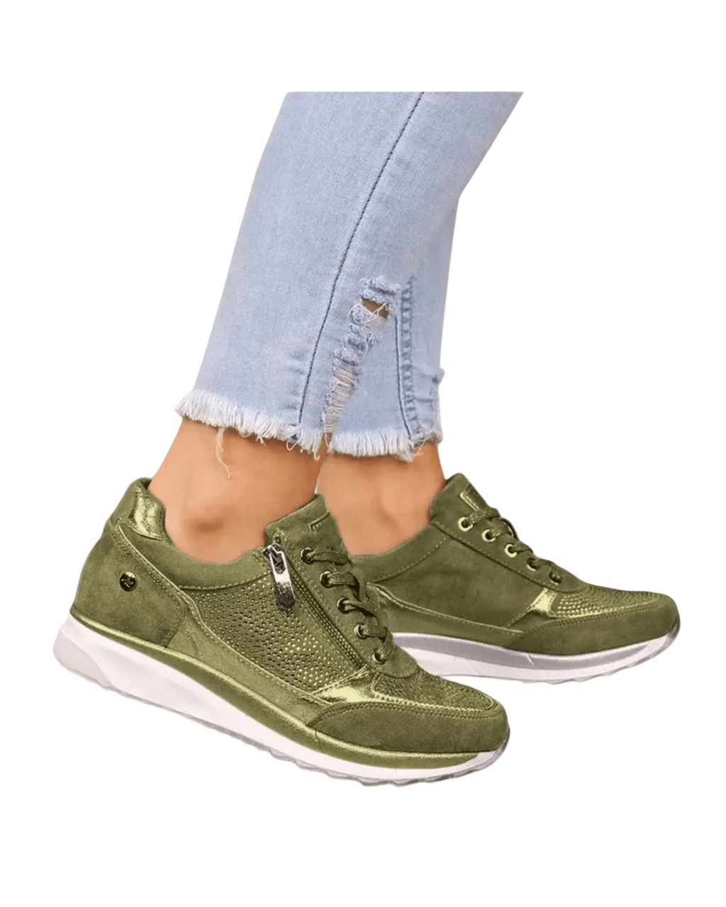 Kaufberg| Damen Sneaker mit Reißverschluss für Freizeit & Arbeit