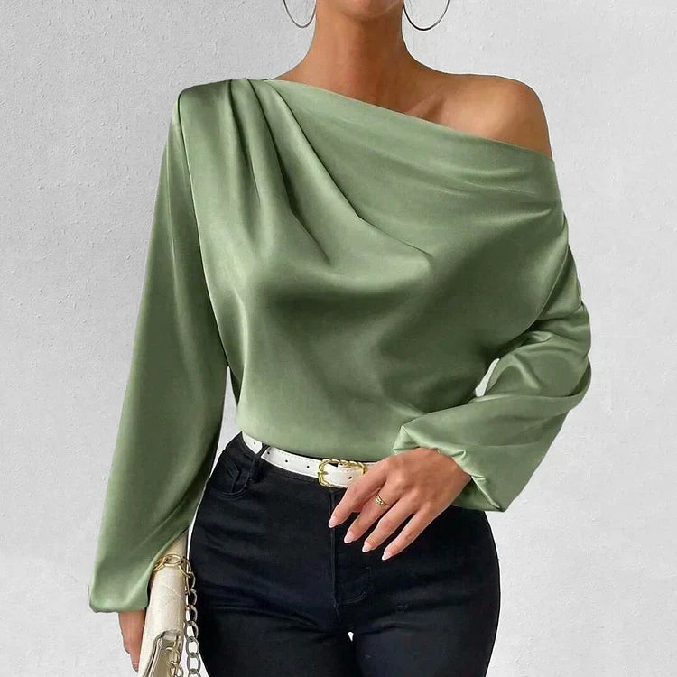 Alelaaya | Elegante Asymmetrische Satinbluse