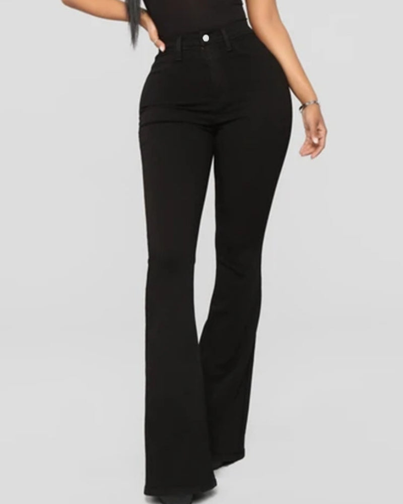 Damen High-Waist Schlagjeans