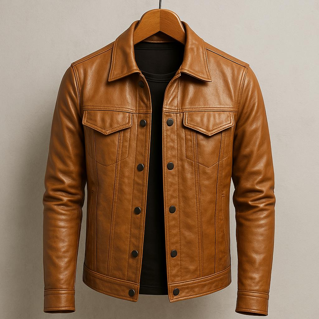 Samorr | Lässige Schlanke Passform LederJacke