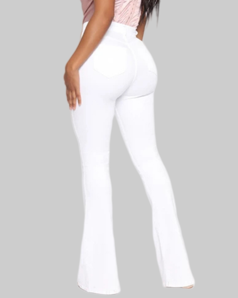 Damen High-Waist Schlagjeans
