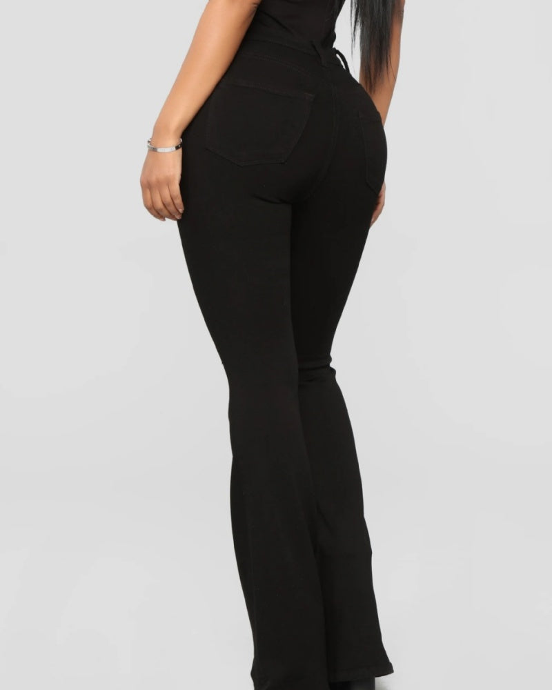 Damen Elegante Schlagjeans