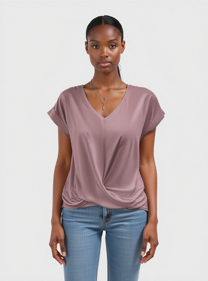 Amaine | Damen T-Shirt mit Herz-Ausschnitt