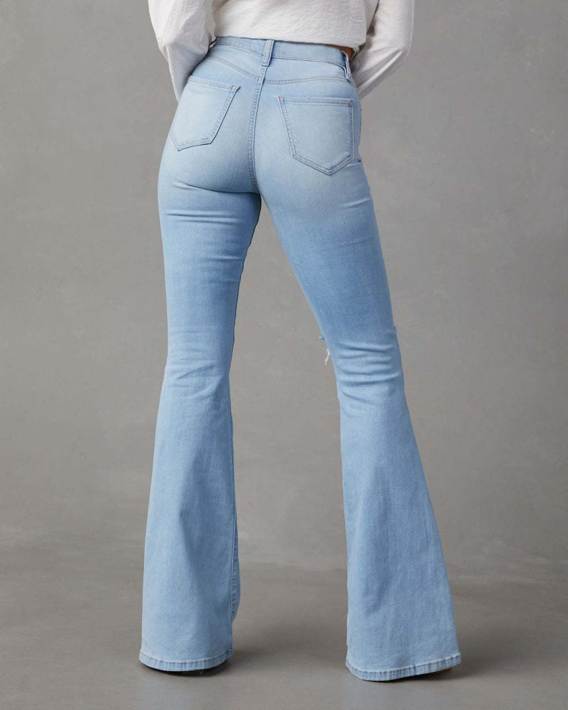 Damen Schlagjeans mit Rissen