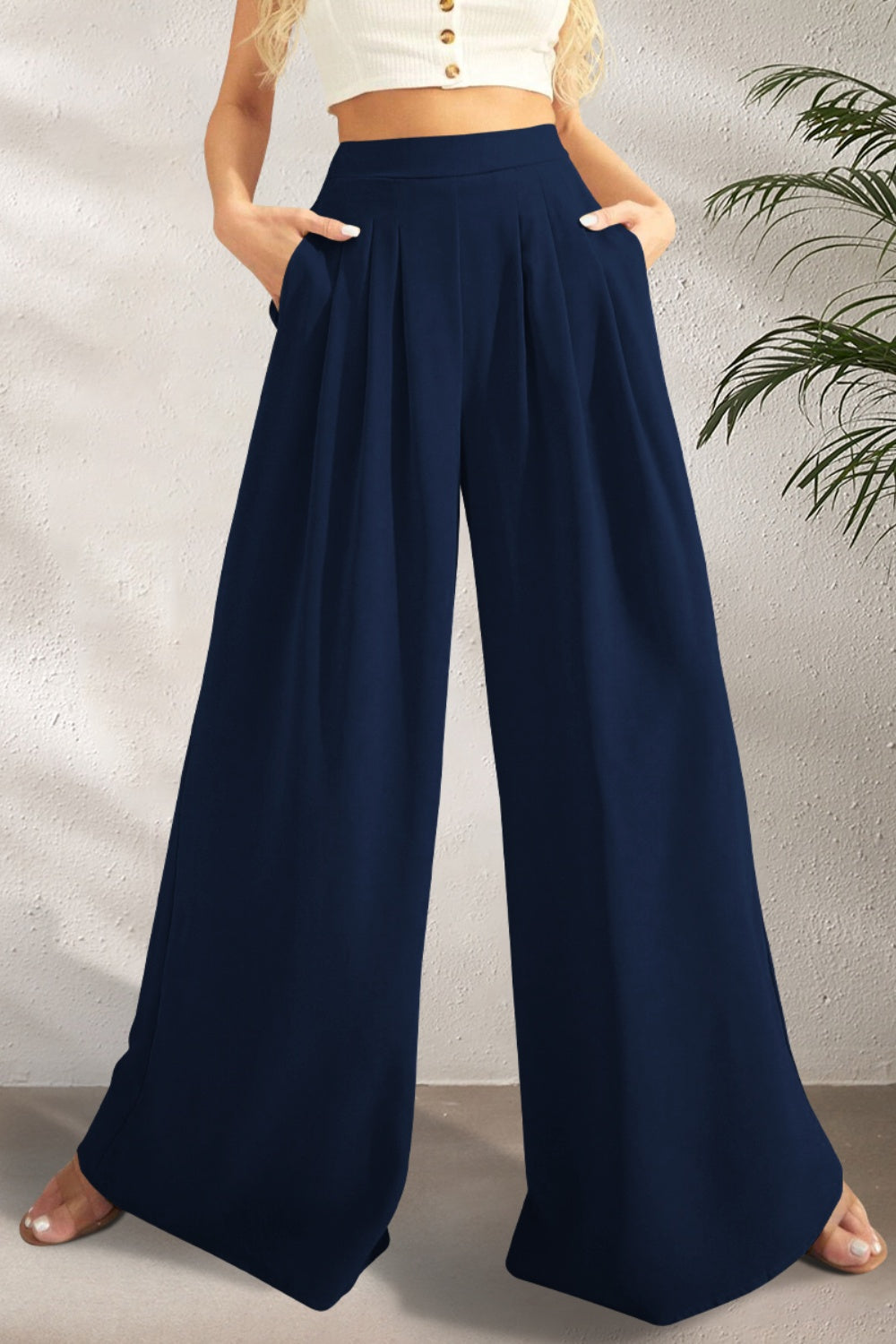 Clnaora | Weite Hose mit Hohem Bund