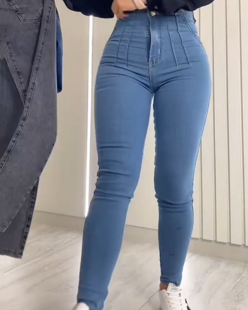 Damen Figurformende Stretch-Jeans
