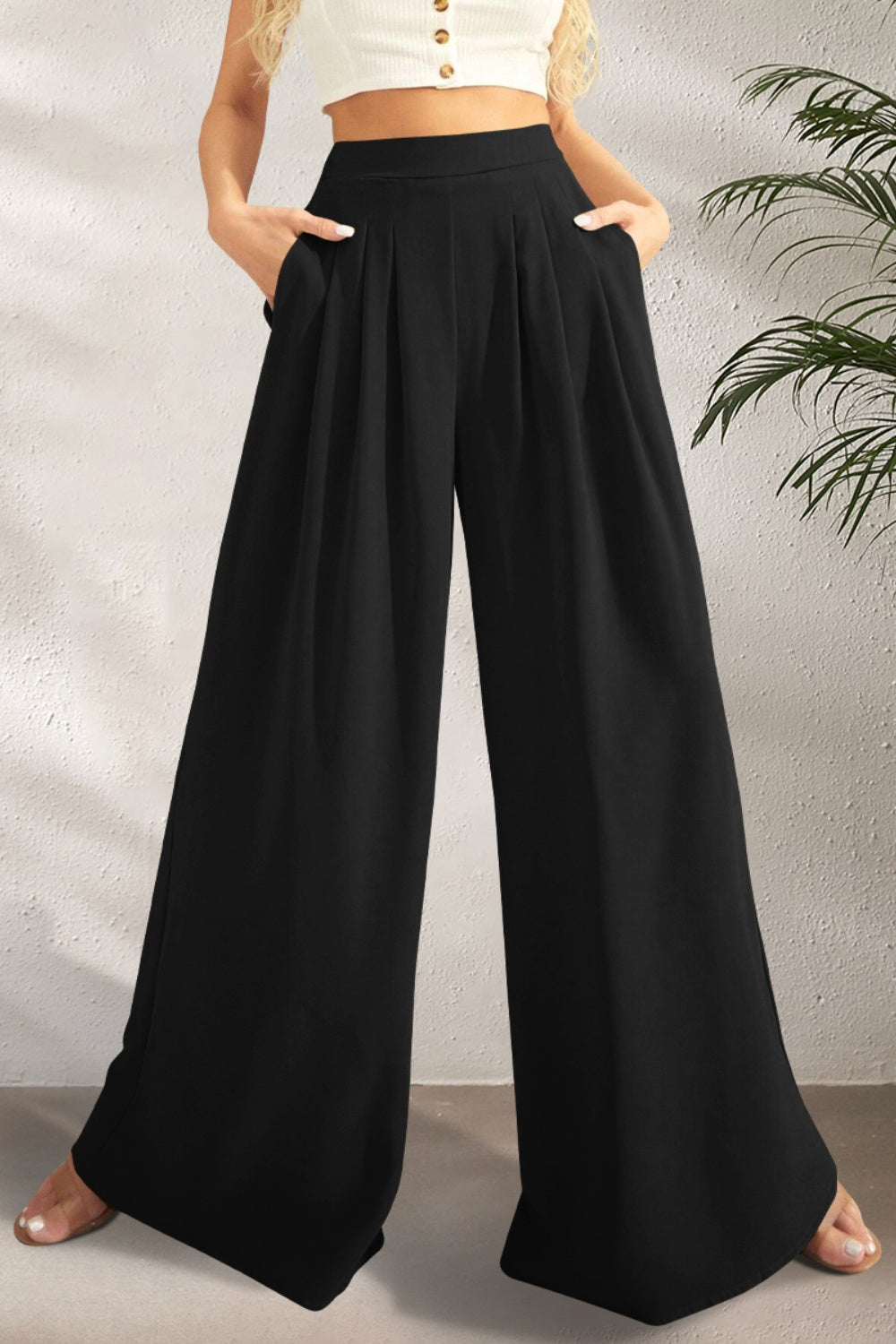 Clnaora | Weite Hose mit Hohem Bund