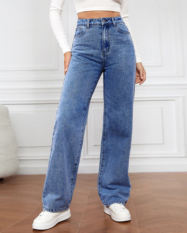 Damen Gerade Geschnittene Jeans
