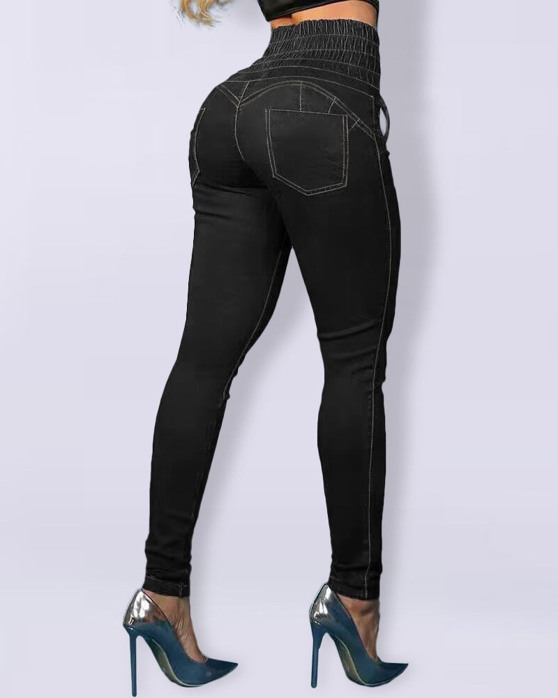 Damen Schnürjeans mit hoher Taille