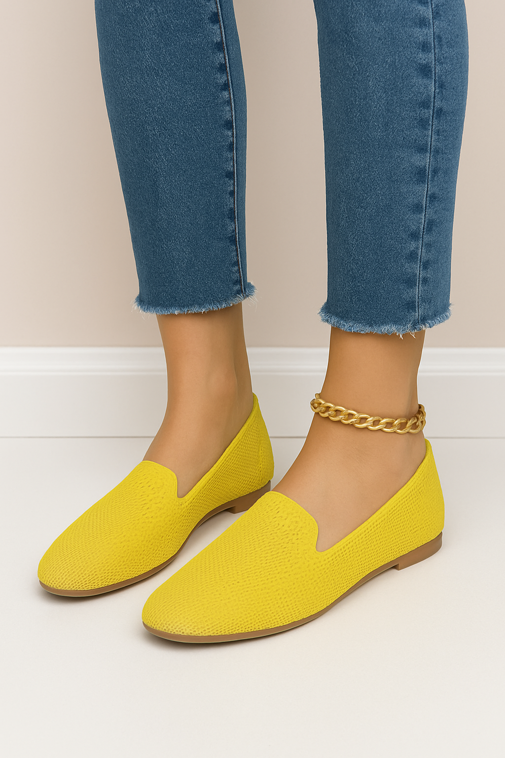 Kaufberg| Damen Slipper-Loafer aus Strick für Arbeit & Freizeit