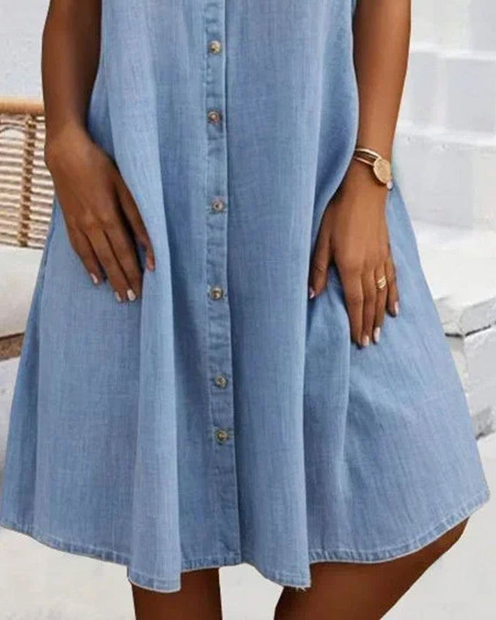 Miraina | Kurzärmeliges Denim-Kleid