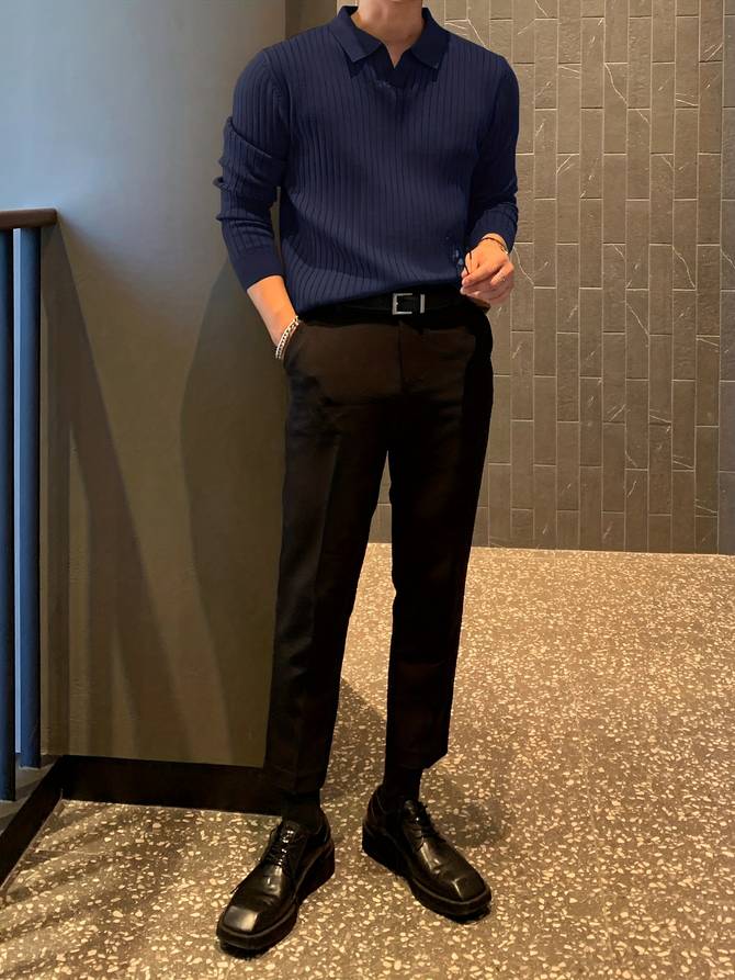 Leoaran |  Langarm Polo-Shirt