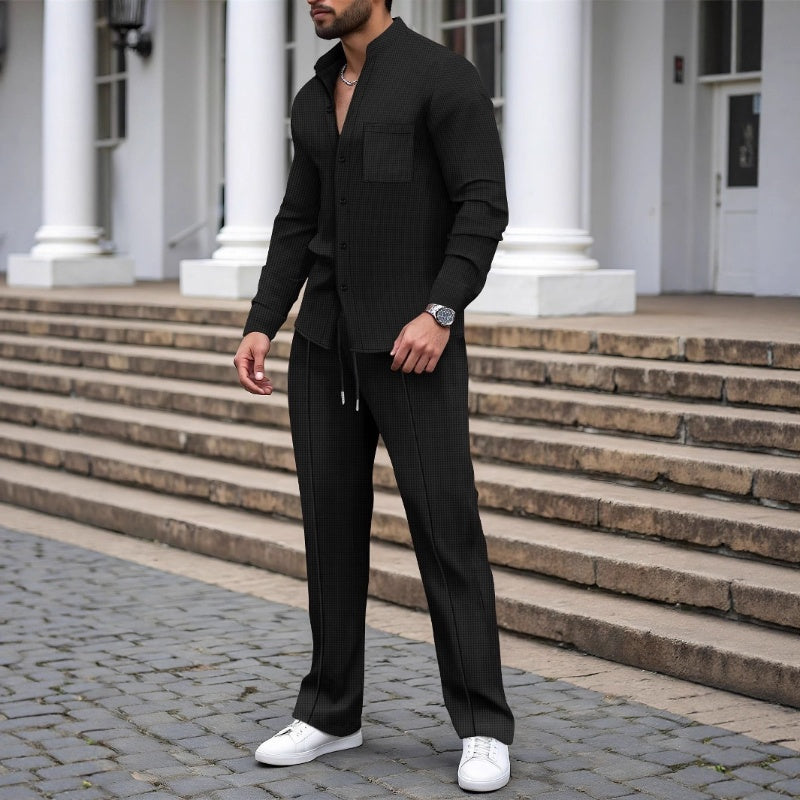 Benos | Casual Waffel Shirt Hosen Set