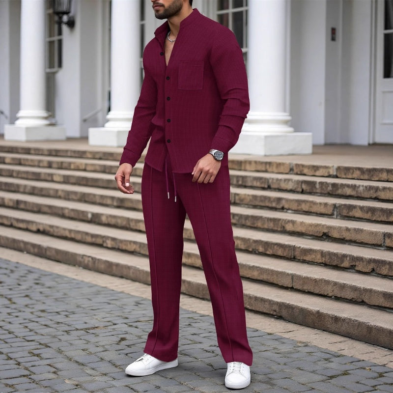 Benos | Casual Waffel Shirt Hosen Set